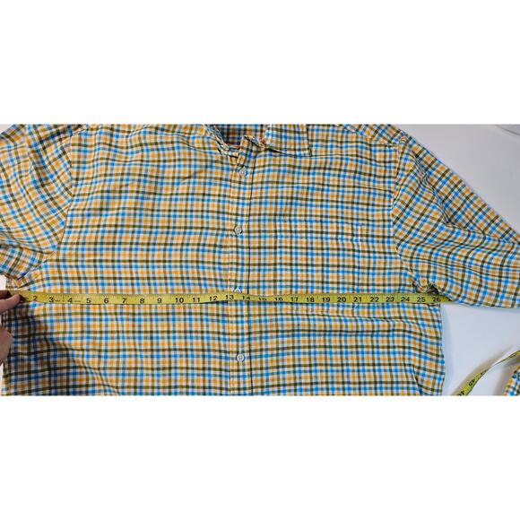 Alan Flusser Button Down bright linen blend Colorful Long Sleeve casual EUC XL - Picture 6 of 6